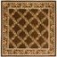 Elegant Traditions Easy-Care Brown Synthetic 6'7" Square Area Rug