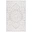 Ivory Rectangular Tufted Wool and Synthetic Rug, 5' x 8'