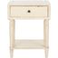 Vanilla White Poplar Wood End Table with Storage