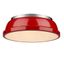 Transitional Pewter 14" Flush Mount Light with Red Shade