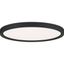 Sleek Earth Black 15" Aluminum LED Flush Mount with White Acrylic Shade