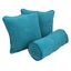 Teal Microsuede Double-Corded Throw Pillow Set with Inserts (Set of 3)