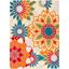 Ivory and Orange Floral Synthetic 8' x 10' Reversible Rug