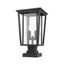 Seoul Black Aluminum 2-Light Outdoor Pier Mount Fixture