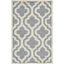 Silver and Ivory Hand-Tufted Wool Geometric Rug