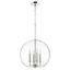 Polished Nickel 16" Globe Pendant with Glass Shade