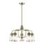 Antique Brass 5-Light Chandelier with Clear Seeded Glass