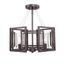 Gunmetal Bronze Semi-Flush Mount with Clear Glass