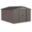 Outsunny 11' x 9' Brown Metal Storage Shed Kit with Windows