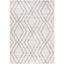 Ivory and Grey Geometric Rectangular Area Rug, 5'1" x 7'6"