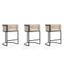 Cosmopolitan Cream Faux Leather Mid-Century Counter Stool, Set of 3