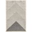 Gray and Black Striped Synthetic Rectangular Area Rug