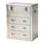 Serge Silver Metal 3-Drawer Industrial Storage Trunk