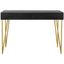 Chic Transitional Black and Gold Home Office Desk with Dual Drawers