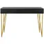 Chic Transitional Black and Gold Home Office Desk with Dual Drawers