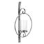 Glamorous Silver Metal Round Wall Candle Holder Sconce, 21.75"