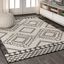 Amir Moroccan Cream and Black Geometric 4' x 6' Rug