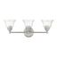 Moreland Brushed Nickel 3-Light Vanity with Hand Blown Glass