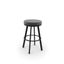 26" Grey Polyester and Black Metal Swivel Counter Stool