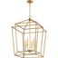 Elegant Gold Leaf 6-Light Transitional Indoor/Outdoor Pendant