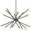 Antique Bronze Sputnik 8-Light Chandelier with Brass Accents