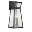 Matte Black 3-Light Outdoor Lantern Sconce with Seeded Glass