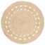 Hand-Knotted Ivory Boho Charm Jute 6'6" Round Area Rug