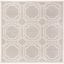 Elysian Light Grey & Ivory Geometric 7' Square Hand-Knotted Rug