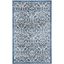 Navy and Cream 3' x 5' Synthetic Damask Area Rug