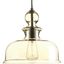 Staunton Antique Bronze 12" Bowl Pendant Light with Clear Glass Shade