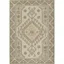 Sage Green and Tan Medallion Wool-Nylon Area Rug 2'x3'