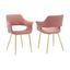 Elegant Pink Velvet Upholstered Arm Chair with Gold Metal Legs