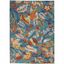 Allur Turquoise Multicolor Floral Synthetic 5' x 7' Area Rug