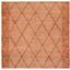 6' Square Orange and Natural Sisal Area Rug