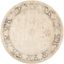 Round Gray Floral Viscose Area Rug, 6' x 6'