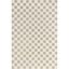 Cream and Gray Checkered Machine Washable Synthetic Area Rug, 3' x 5'