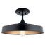 Elias Contemporary Black Glass 16" Semi-Flush Ceiling Light