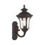 Bronze Traditional Outdoor Wall Lantern with Clear Water Glass