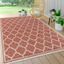 Red and Beige Trellis Flat Woven Reversible Area Rug 4' x 6'