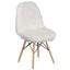Retro Chic White Faux Fur Accent Chair with Beechwood Base