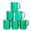 Set of 6 Green Metallic Ceramic Christmas Mugs