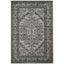 Elegant Silver & Black Medallion 6' x 9' Synthetic Area Rug