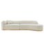 Ivory Linen Upholstered 2-Piece Sectional Sofa with Golden Base