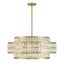 Renzo Warm Brass 6-Light Crystal Drum Pendant