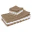 Mocha and White Cotton Terry Kitchen Towel and Dish Cloth Set