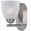 Satin Nickel Dimmable Outdoor Wall Sconce with Frosted Glass