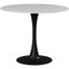 Tulip 36'' Round Faux Marble Dining Table with Matte Black Base