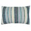 Blue and Beige Striped Cotton Rectangular Throw Pillow