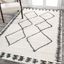 Ivory and Black Diamond Shag Washable Rug 3'x5'