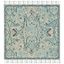 Blossom Blue and Ivory 6' Square Handmade Wool Area Rug